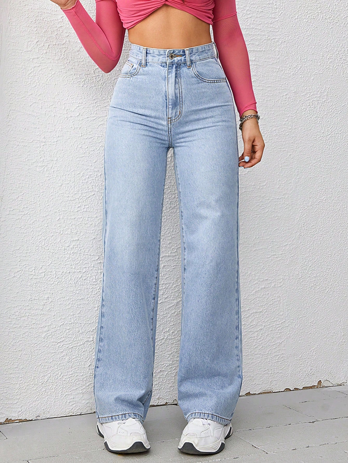 High Waist Wide Leg Jeans Women Jeans AMB   