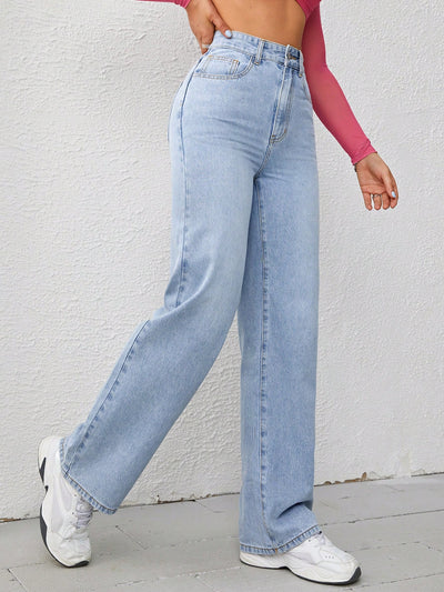 High Waist Wide Leg Jeans Women Jeans AMB   