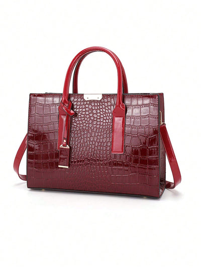 Chic Crocodile Pattern Tote Bag Women Tote Bags Shein   