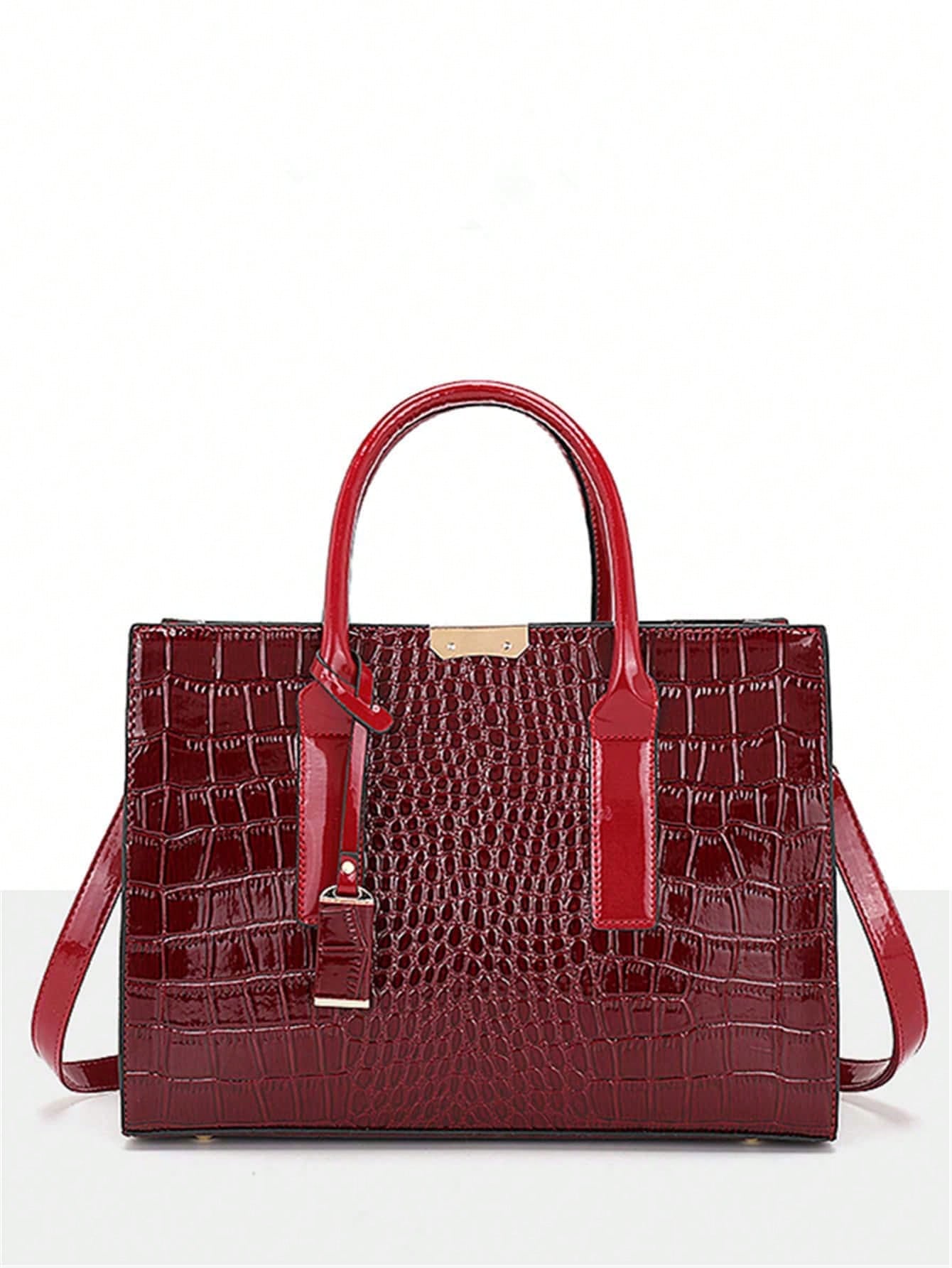 Chic Crocodile Pattern Tote Bag Women Tote Bags Shein   