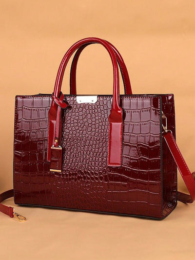 Chic Crocodile Pattern Tote Bag Women Tote Bags Shein   