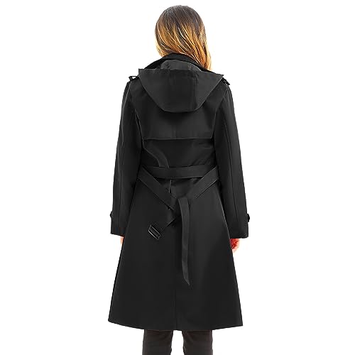 Women's Waterproof Trench Coat Women's Waterproof Trench Coat AMB BOUTIQUE  Black Small 