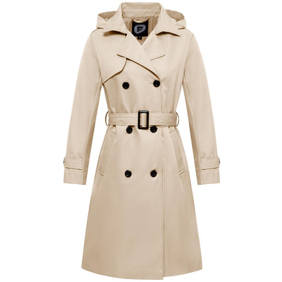 Women's Waterproof Trench Coat Women's Waterproof Trench Coat AMB BOUTIQUE  Khaki X-Large 