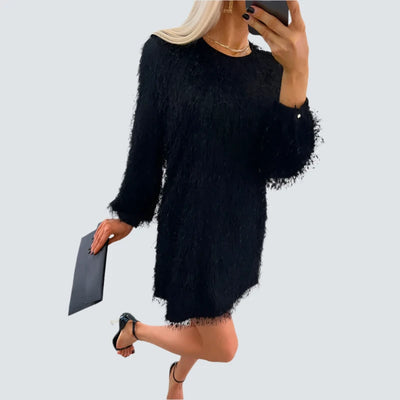 Elegant Fluffy Tassel Mini Dress