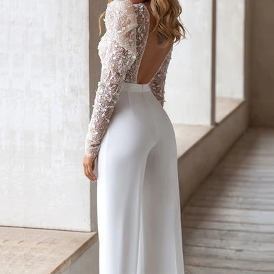 PureLuxe White Lace Jumpsuit