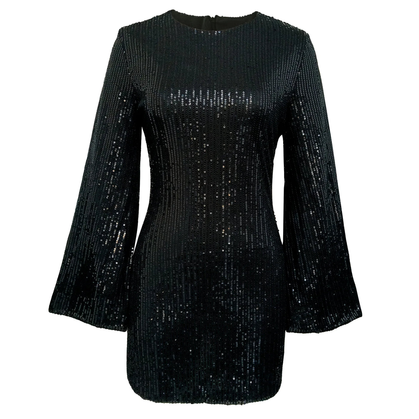 Luxury Sequin Mini Dress with Flare Sleeves Sexy Flare Sleeve Sequin Mini Dress for Parties AMB BOUTIQUE    