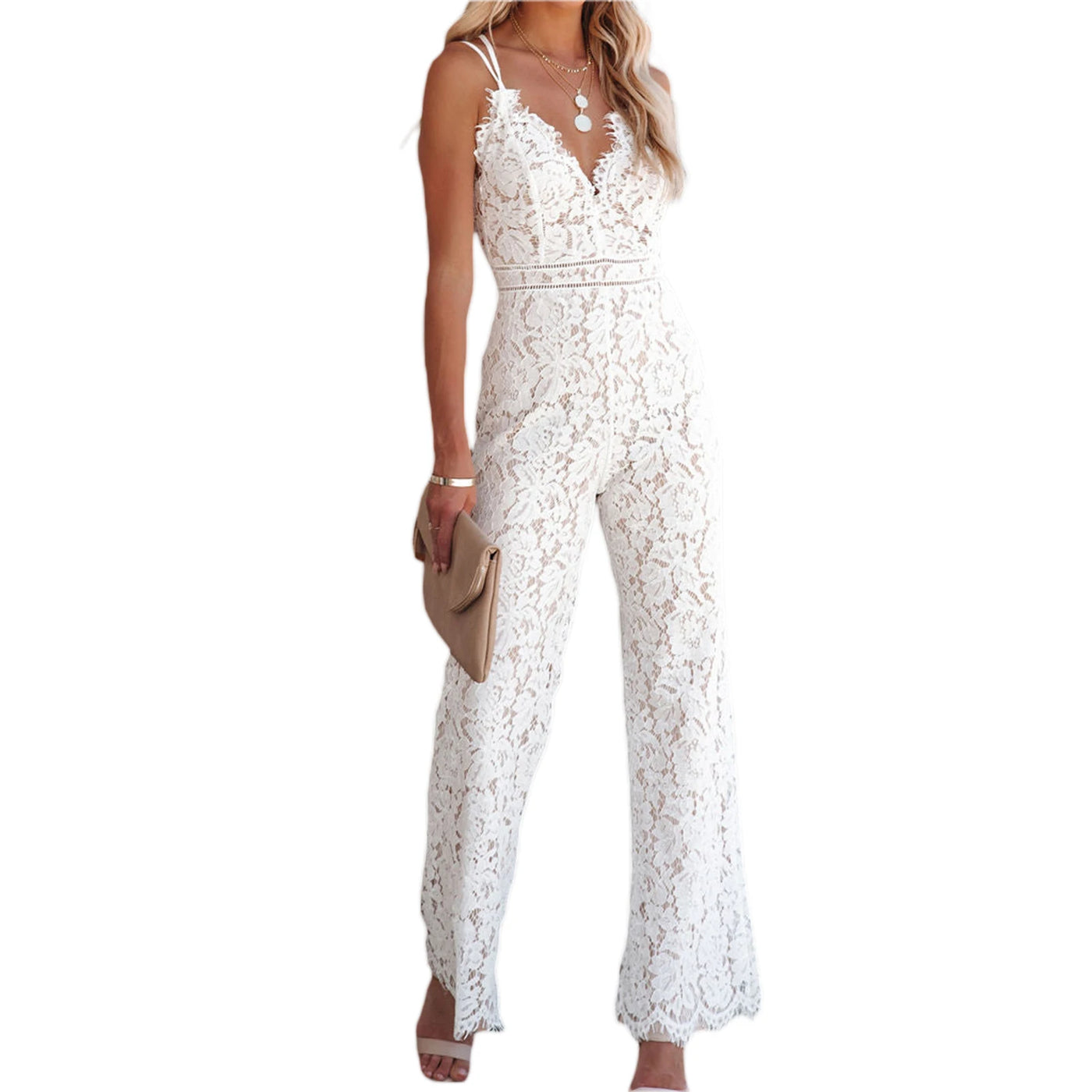 LaceBloom Bodycon Jumpsuit