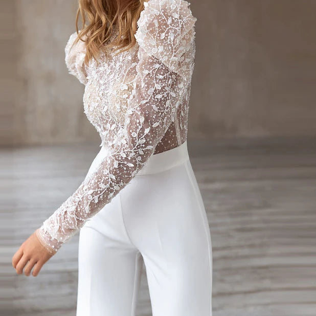 PureLuxe White Lace Jumpsuit