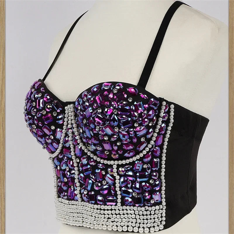 Punk Luxe Rhinestone Crop Top