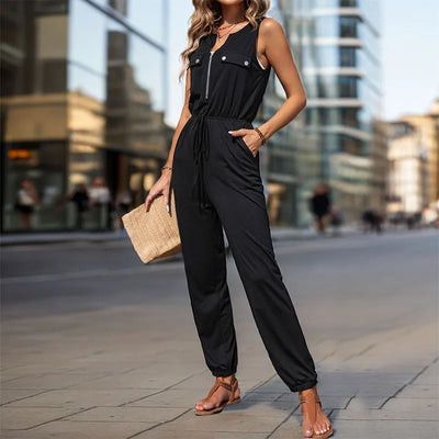 Black Sleeveless One-Piece Jumpsuit for Women - Summer Style Black Sleeveless One-Piece Jumpsuit for Women - Summer Style AMB BOUTIQUE  Black S 