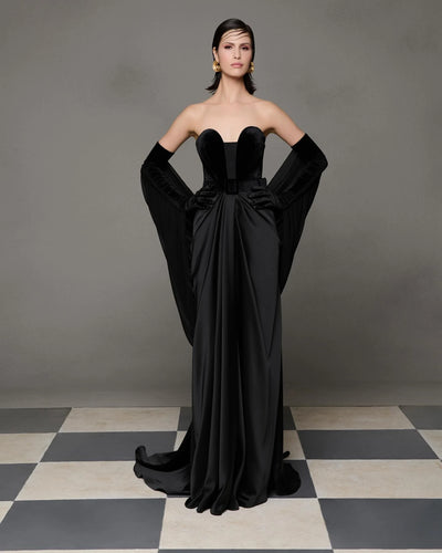 Romance Luxe Satin Mermaid Evening Gown