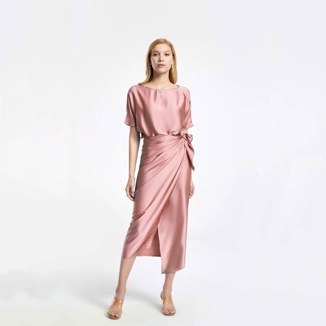 Satin Dress Satin Dress AMB BOUTIQUE Pink L 