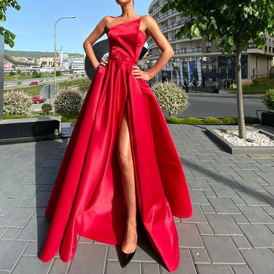 Glamour Strapless Wave Slit Maxi Dress European Glamour Strapless Wave Slit Maxi Dress AMB BOUTIQUE  Red S 