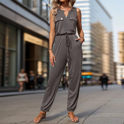 Black Sleeveless One-Piece Jumpsuit for Women - Summer Style Black Sleeveless One-Piece Jumpsuit for Women - Summer Style AMB BOUTIQUE  Grey S 