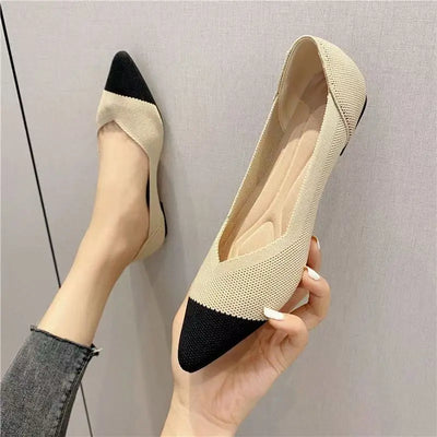 Women's Flat Pointed Knitting Elastic Shoes Women's Flat Pointed Knitting Elastic Shoes AMB BOUTIQUE    