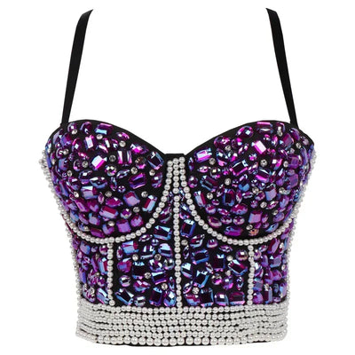 Punk Luxe Rhinestone Crop Top