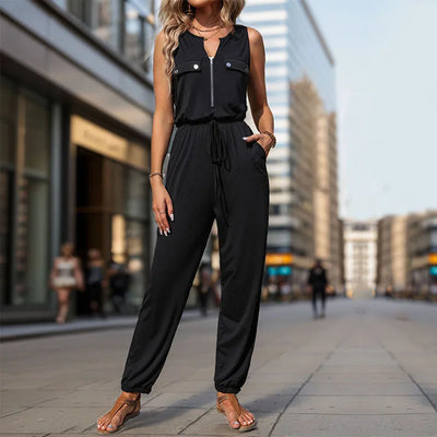 Black Sleeveless One-Piece Jumpsuit for Women - Summer Style Black Sleeveless One-Piece Jumpsuit for Women - Summer Style AMB BOUTIQUE    