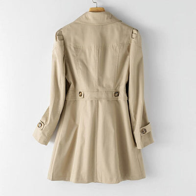 Mid-Length Slim Fit Khaki Trench Coat for Women Mid-Length Slim Fit Khaki Trench Coat for Women AMB BOUTIQUE  Khaki L 